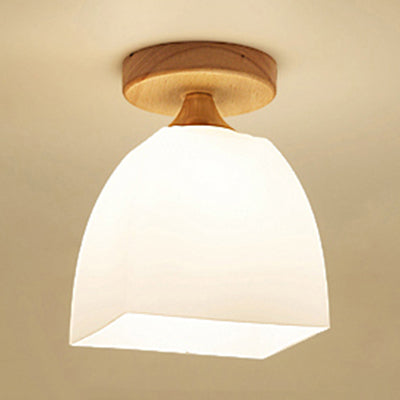 Modern Style White Flush Ceiling Light One Head Opal Glass Ceiling Lamp for Bathroom White B Clearhalo 'Ceiling Lights' 'Close To Ceiling Lights' 'Close to ceiling' 'Glass shade' 'Glass' 'Semi-flushmount' Lighting' 110952