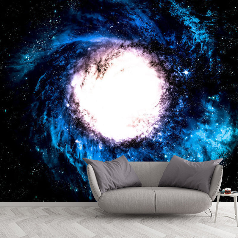 Whole Flaring Nebula Mural Wallpaper for Bedroom Stars Wall Decor in Blue and Brown, Water-Resistant Blue-Brown Clearhalo 'Wall Decor' 'Wall Mural' 1112794