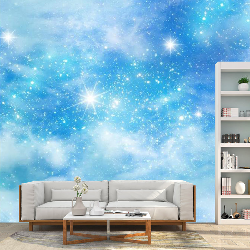 Stain-Resistant Nebula Wall Decor Non-Woven Fabric Mural Wallpaper for Children's Bedroom Clearhalo 'Wall Decor' 'Wall Mural' 1114040