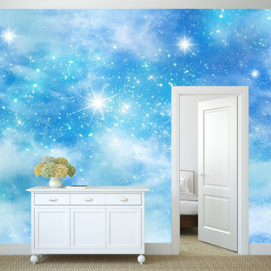 Stain-Resistant Nebula Wall Decor Non-Woven Fabric Mural Wallpaper for Children's Bedroom Clearhalo 'Wall Decor' 'Wall Mural' 1114041