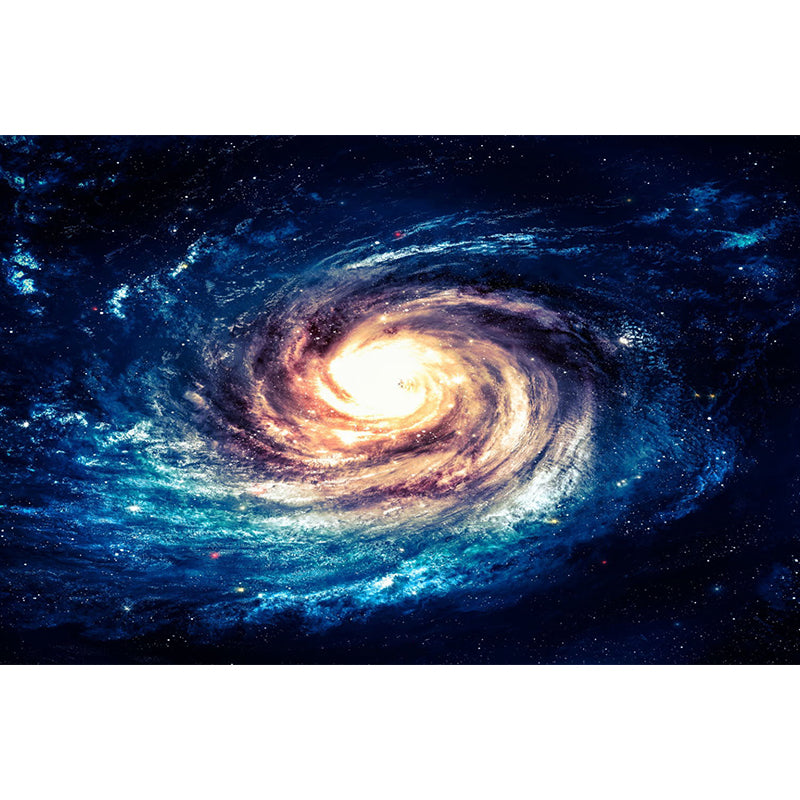 Swirling Nebula Wall Mural Decal for Home Decor, Blue and Orange, Personalized Size Available Clearhalo 'Wall Decor' 'Wall Mural' 1114067