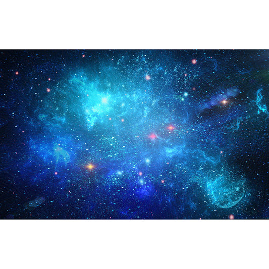 Blue Flaring Nebula Wall Mural Water-Resistant Wall Art for Guest Room Decoration Clearhalo 'Wall Decor' 'Wall Mural' 1114082