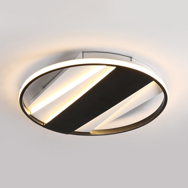 Living Room Ring Ceiling Mount Light Acrylic Modern Simple Ceiling Lamp in Black Black Warm Clearhalo 'Ceiling Lights' 'Close To Ceiling Lights' 'Close to ceiling' 'Flush mount' Lighting' 111572