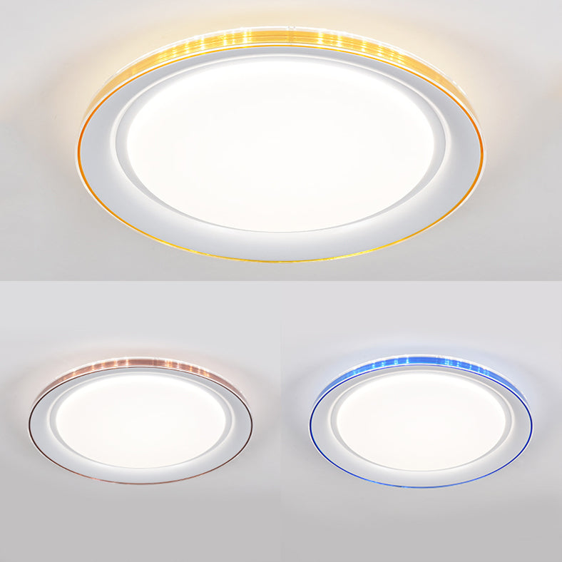 Macaron Modern Circular Ceiling Mount Light Acrylic Undertint LED Ceiling Lamp for Office Clearhalo 'Ceiling Lights' 'Close To Ceiling Lights' 'Close to ceiling' 'Flush mount' Lighting' 112003