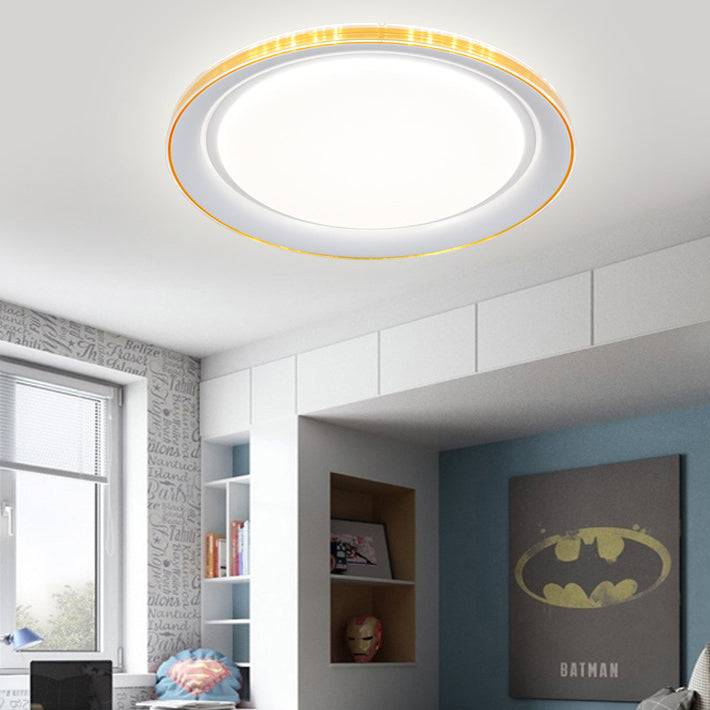 Macaron Modern Circular Ceiling Mount Light Acrylic Undertint LED Ceiling Lamp for Office Clearhalo 'Ceiling Lights' 'Close To Ceiling Lights' 'Close to ceiling' 'Flush mount' Lighting' 112004