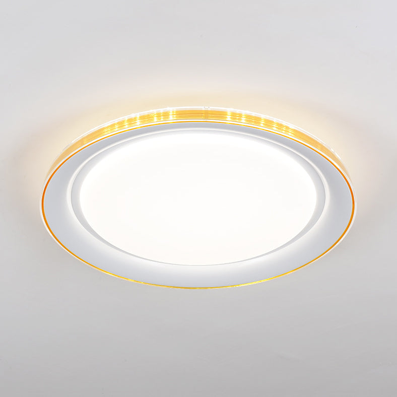 Macaron Modern Circular Ceiling Mount Light Acrylic Undertint LED Ceiling Lamp for Office Gold Clearhalo 'Ceiling Lights' 'Close To Ceiling Lights' 'Close to ceiling' 'Flush mount' Lighting' 112005