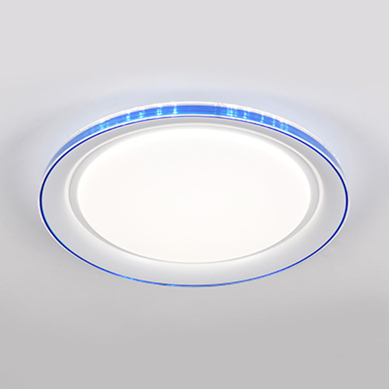 Macaron Modern Circular Ceiling Mount Light Acrylic Undertint LED Ceiling Lamp for Office Blue Clearhalo 'Ceiling Lights' 'Close To Ceiling Lights' 'Close to ceiling' 'Flush mount' Lighting' 112007