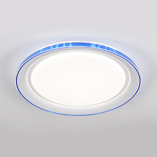 Macaron Modern Circular Ceiling Mount Light Acrylic Undertint LED Ceiling Lamp for Office Blue Clearhalo 'Ceiling Lights' 'Close To Ceiling Lights' 'Close to ceiling' 'Flush mount' Lighting' 112007