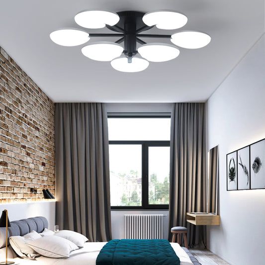 Acrylic Round Semi Ceiling Mount Light Dining Room Contemporary LED Ceiling Lamp in Black Clearhalo 'Ceiling Lights' 'Close To Ceiling Lights' 'Close to ceiling' 'Semi-flushmount' Lighting' 112012