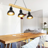 Contemporary Black/White Island Light with Some Shade 2/3 Lights Wooden Ceiling Chandelier over Dining Table Clearhalo 'Ceiling Lights' 'Island Lights' Lighting' 112378