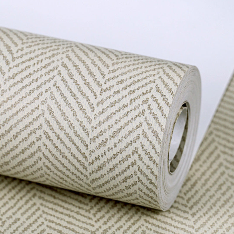 Herringbone Wall Decor in Natural Color Non-Woven Fabric Wallpaper Roll for Bedroom, 33'L x 20.5"W Clearhalo 'Modern wall decor' 'Modern' 'Wallpaper' Wall Decor' 1124928