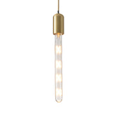 Gold Slim Tube Drop Pendant Postmodern 1 Bulb Clear Glass Hanging Lamp over Dining Table Clearhalo 'Ceiling Lights' 'Modern Pendants' 'Modern' 'Pendant Lights' 'Pendants' Lighting' 1125132