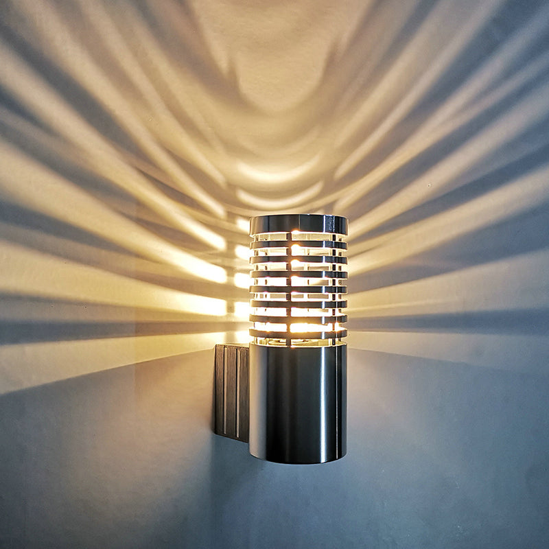 Aluminum Tubular Wall Lamp Kit Modern Chrome Finish LED Sconce for Party, Blue/Yellow/Red Light Chrome Clearhalo 'Cast Iron' 'Glass' 'Industrial' 'Modern wall lights' 'Modern' 'Tiffany' 'Traditional wall lights' 'Wall Lamps & Sconces' 'Wall Lights' Lighting' 1125799