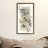 Fabric Boat Ride Mural Lighting Asian Black LED Wall Mounted Lamp for Living Room Clearhalo 'Wall Lamps & Sconces' 'Wall Lights' Lighting' 1125835