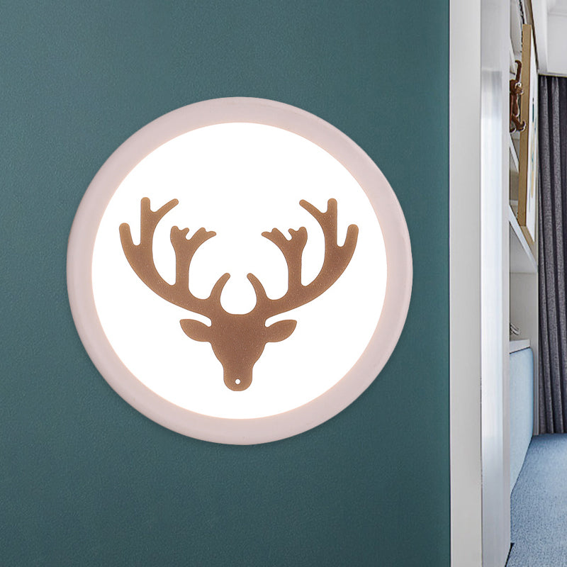 Nordic Deer Horn/Head Mural Light Fixture Acrylic Bedside LED Wall Sconce Lighting in White White B Clearhalo 'Cast Iron' 'Glass' 'Industrial' 'Modern wall lights' 'Modern' 'Tiffany' 'Traditional wall lights' 'Wall Lamps & Sconces' 'Wall Lights' Lighting' 1126334