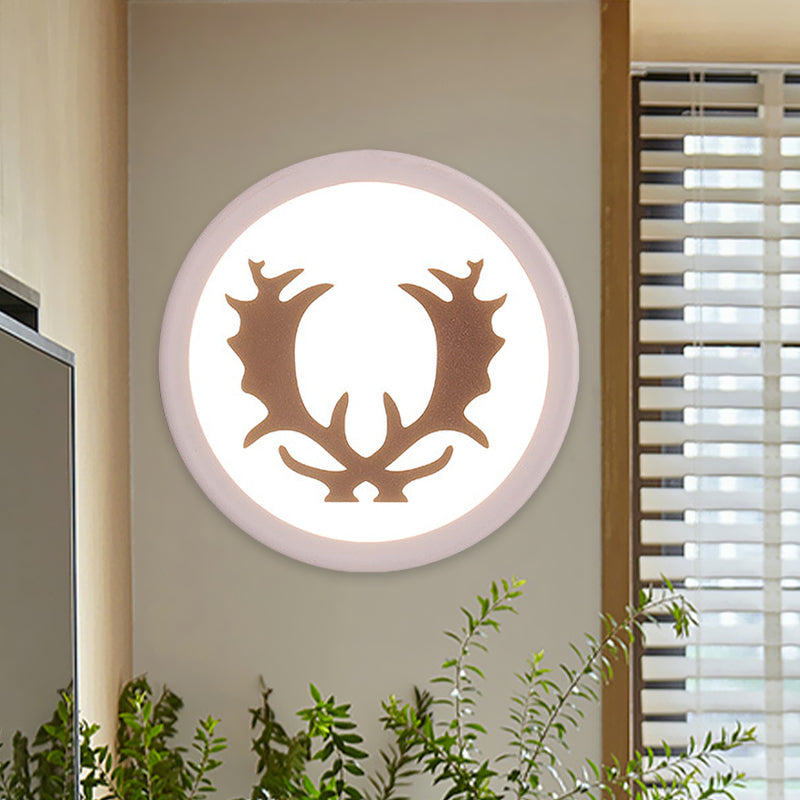 Nordic Deer Horn/Head Mural Light Fixture Acrylic Bedside LED Wall Sconce Lighting in White Clearhalo 'Cast Iron' 'Glass' 'Industrial' 'Modern wall lights' 'Modern' 'Tiffany' 'Traditional wall lights' 'Wall Lamps & Sconces' 'Wall Lights' Lighting' 1126339
