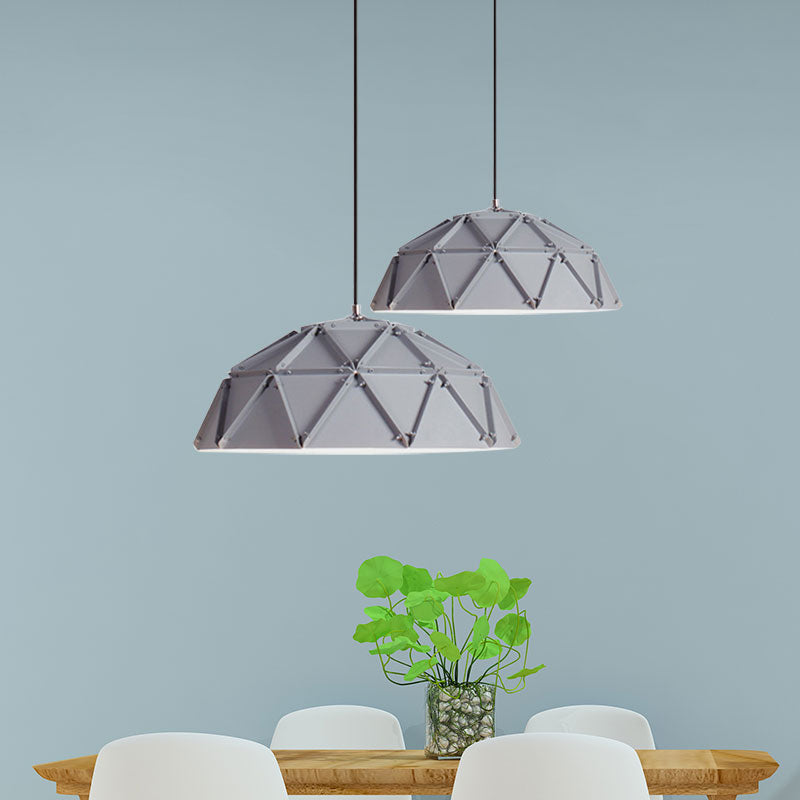 Macaron Domed Hanging Ceiling Light 1 Light Metallic Pendant Lamp in Yellow/White for Living Room Clearhalo 'Ceiling Lights' 'Modern Pendants' 'Modern' 'Pendant Lights' 'Pendants' Lighting' 1127242