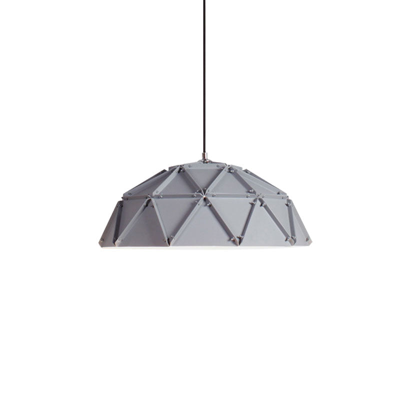 Macaron Domed Hanging Ceiling Light 1 Light Metallic Pendant Lamp in Yellow/White for Living Room Clearhalo 'Ceiling Lights' 'Modern Pendants' 'Modern' 'Pendant Lights' 'Pendants' Lighting' 1127243