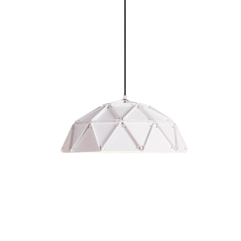 Macaron Domed Hanging Ceiling Light 1 Light Metallic Pendant Lamp in Yellow/White for Living Room Clearhalo 'Ceiling Lights' 'Modern Pendants' 'Modern' 'Pendant Lights' 'Pendants' Lighting' 1127251