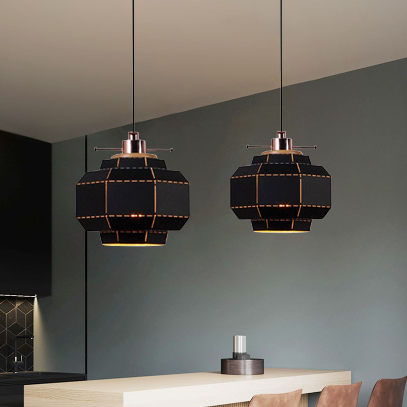 Cylinder/Diamond Shade Indoor Pendant Lighting Modern Style Metal and Wood 1 Light Black/White Ceiling Fixture Clearhalo 'Ceiling Lights' 'Modern Pendants' 'Modern' 'Pendant Lights' 'Pendants' Lighting' 1127340