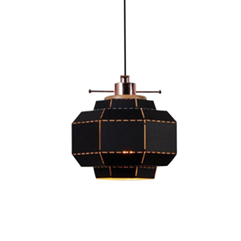 Cylinder/Diamond Shade Indoor Pendant Lighting Modern Style Metal and Wood 1 Light Black/White Ceiling Fixture Clearhalo 'Ceiling Lights' 'Modern Pendants' 'Modern' 'Pendant Lights' 'Pendants' Lighting' 1127342