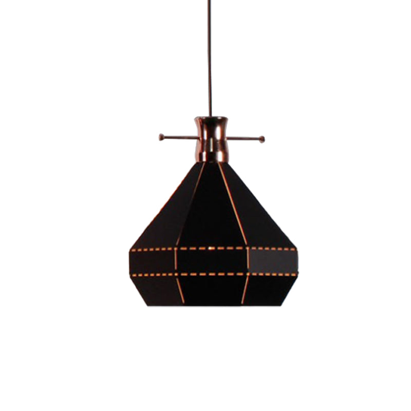 Cylinder/Diamond Shade Indoor Pendant Lighting Modern Style Metal and Wood 1 Light Black/White Ceiling Fixture Clearhalo 'Ceiling Lights' 'Modern Pendants' 'Modern' 'Pendant Lights' 'Pendants' Lighting' 1127351