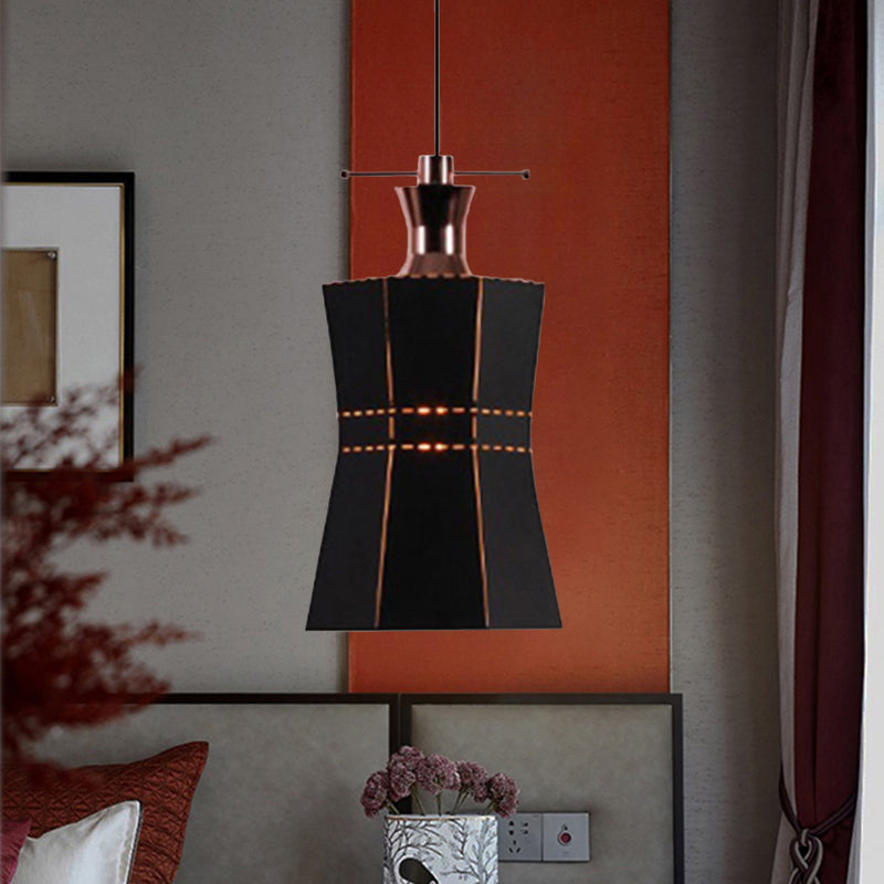 Cylinder/Diamond Shade Indoor Pendant Lighting Modern Style Metal and Wood 1 Light Black/White Ceiling Fixture Clearhalo 'Ceiling Lights' 'Modern Pendants' 'Modern' 'Pendant Lights' 'Pendants' Lighting' 1127358