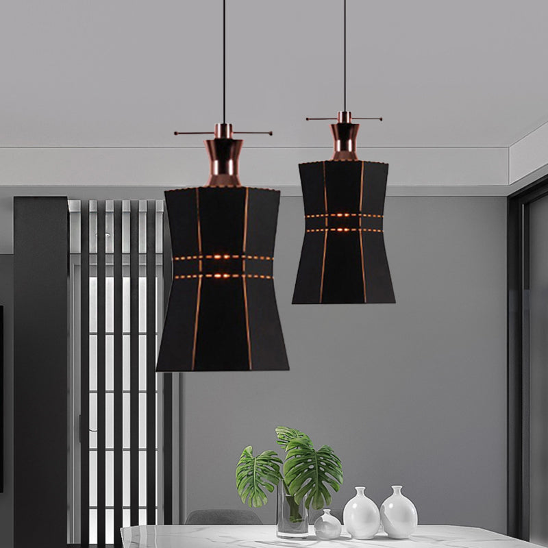 Cylinder/Diamond Shade Indoor Pendant Lighting Modern Style Metal and Wood 1 Light Black/White Ceiling Fixture Clearhalo 'Ceiling Lights' 'Modern Pendants' 'Modern' 'Pendant Lights' 'Pendants' Lighting' 1127359