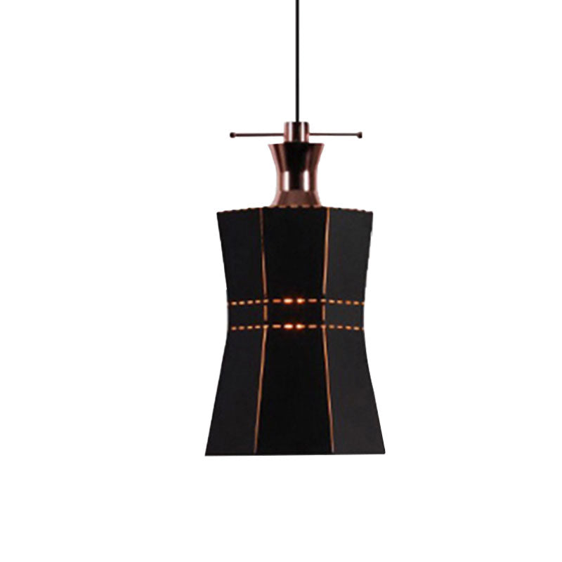 Cylinder/Diamond Shade Indoor Pendant Lighting Modern Style Metal and Wood 1 Light Black/White Ceiling Fixture Clearhalo 'Ceiling Lights' 'Modern Pendants' 'Modern' 'Pendant Lights' 'Pendants' Lighting' 1127360