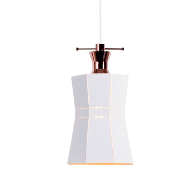 Cylinder/Diamond Shade Indoor Pendant Lighting Modern Style Metal and Wood 1 Light Black/White Ceiling Fixture Clearhalo 'Ceiling Lights' 'Modern Pendants' 'Modern' 'Pendant Lights' 'Pendants' Lighting' 1127364