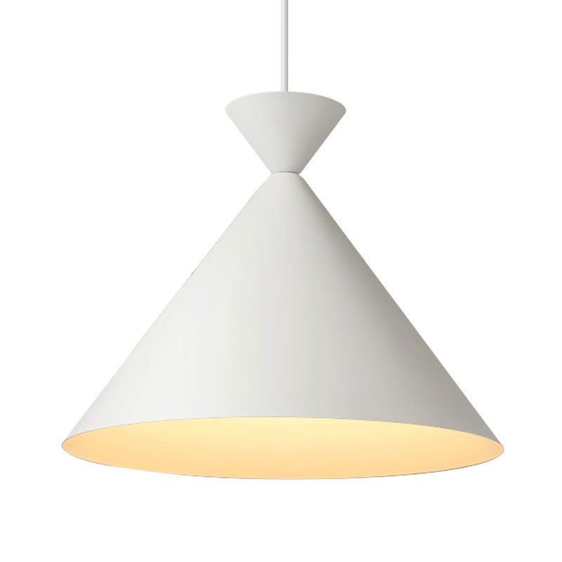 Conical Metal Hanging Ceiling Light Modernism 1 Light Dining Table Pendant Lamp in White Clearhalo 'Ceiling Lights' 'Modern Pendants' 'Modern' 'Pendant Lights' 'Pendants' Lighting' 1127450