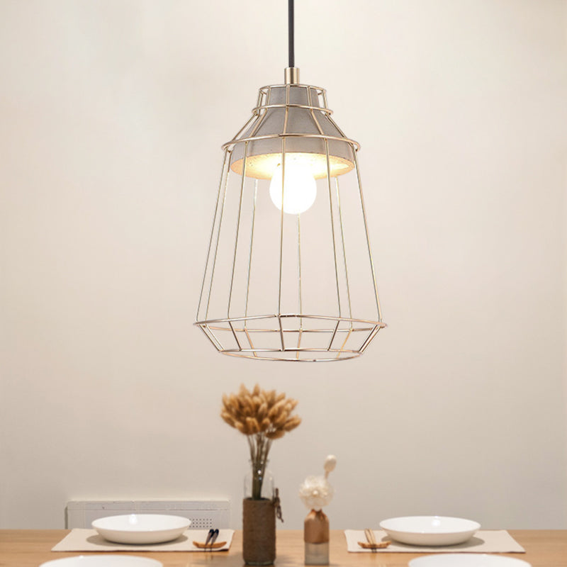 Nordic Style Caged Pendant Lamp 1 Bulb Metal Hanging Ceiling Light with Adjustable Cord in Gold Gold B Clearhalo 'Ceiling Lights' 'Modern Pendants' 'Modern' 'Pendant Lights' 'Pendants' Lighting' 1127496