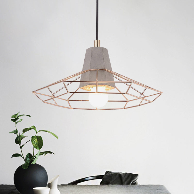 Nordic Style Caged Pendant Lamp 1 Bulb Metal Hanging Ceiling Light with Adjustable Cord in Gold Gold E Clearhalo 'Ceiling Lights' 'Modern Pendants' 'Modern' 'Pendant Lights' 'Pendants' Lighting' 1127511