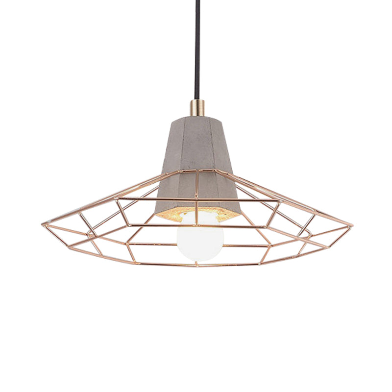 Nordic Style Caged Pendant Lamp 1 Bulb Metal Hanging Ceiling Light with Adjustable Cord in Gold Clearhalo 'Ceiling Lights' 'Modern Pendants' 'Modern' 'Pendant Lights' 'Pendants' Lighting' 1127514