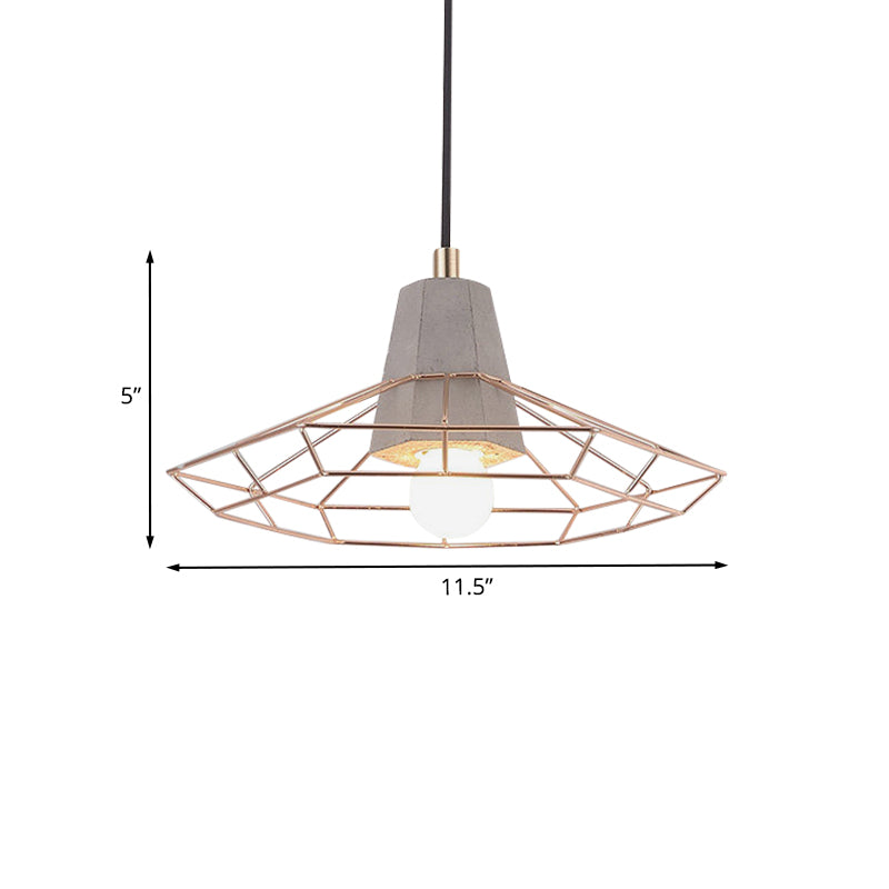 Nordic Style Caged Pendant Lamp 1 Bulb Metal Hanging Ceiling Light with Adjustable Cord in Gold Clearhalo 'Ceiling Lights' 'Modern Pendants' 'Modern' 'Pendant Lights' 'Pendants' Lighting' 1127515