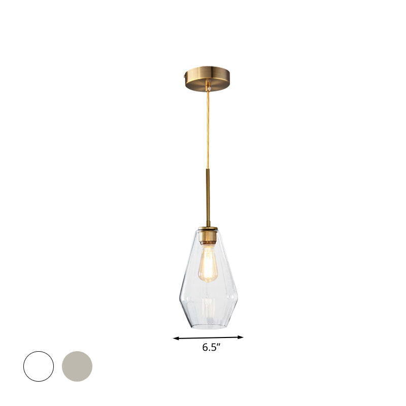 4.5"/9"/12" Wide Glass Shade Hanging Light with Brass Lamp Socket One Light Modern Pendant Light for Office Clearhalo 'Ceiling Lights' 'Glass shade' 'Glass' 'Modern Pendants' 'Modern' 'Pendant Lights' 'Pendants' Lighting' 1127520