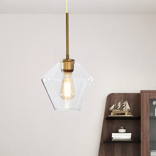 4.5"/9"/12" Wide Glass Shade Hanging Light with Brass Lamp Socket One Light Modern Pendant Light for Office Clearhalo 'Ceiling Lights' 'Glass shade' 'Glass' 'Modern Pendants' 'Modern' 'Pendant Lights' 'Pendants' Lighting' 1127526