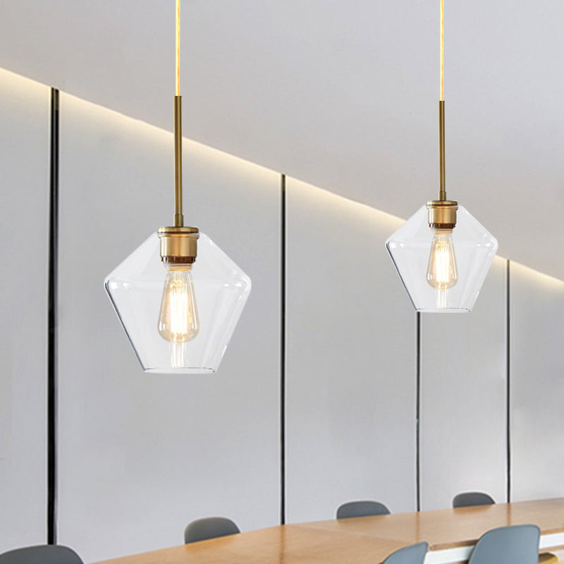 4.5"/9"/12" Wide Glass Shade Hanging Light with Brass Lamp Socket One Light Modern Pendant Light for Office Clearhalo 'Ceiling Lights' 'Glass shade' 'Glass' 'Modern Pendants' 'Modern' 'Pendant Lights' 'Pendants' Lighting' 1127527