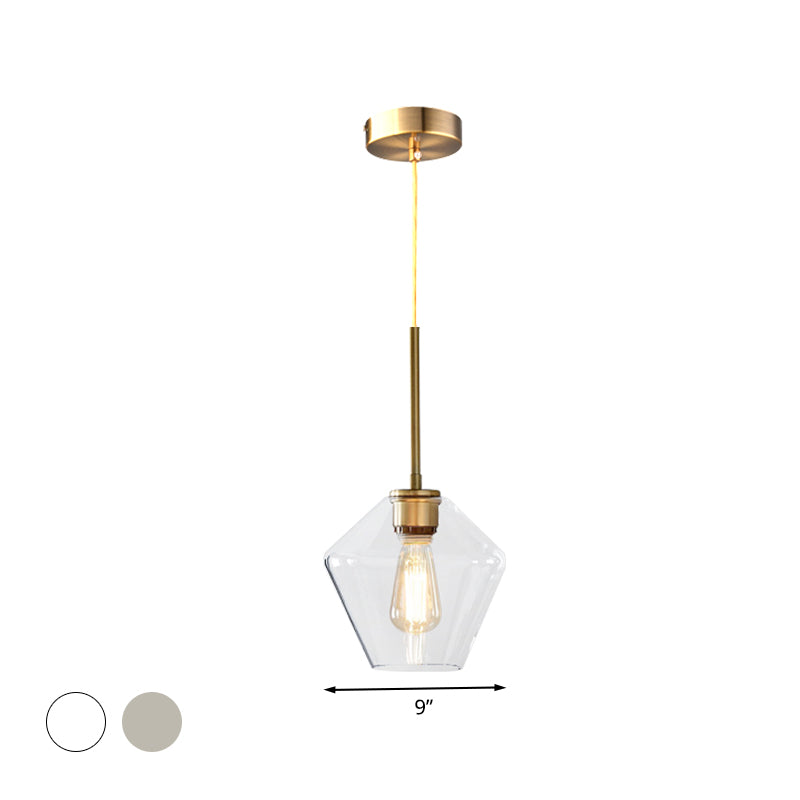 4.5"/9"/12" Wide Glass Shade Hanging Light with Brass Lamp Socket One Light Modern Pendant Light for Office Clearhalo 'Ceiling Lights' 'Glass shade' 'Glass' 'Modern Pendants' 'Modern' 'Pendant Lights' 'Pendants' Lighting' 1127529