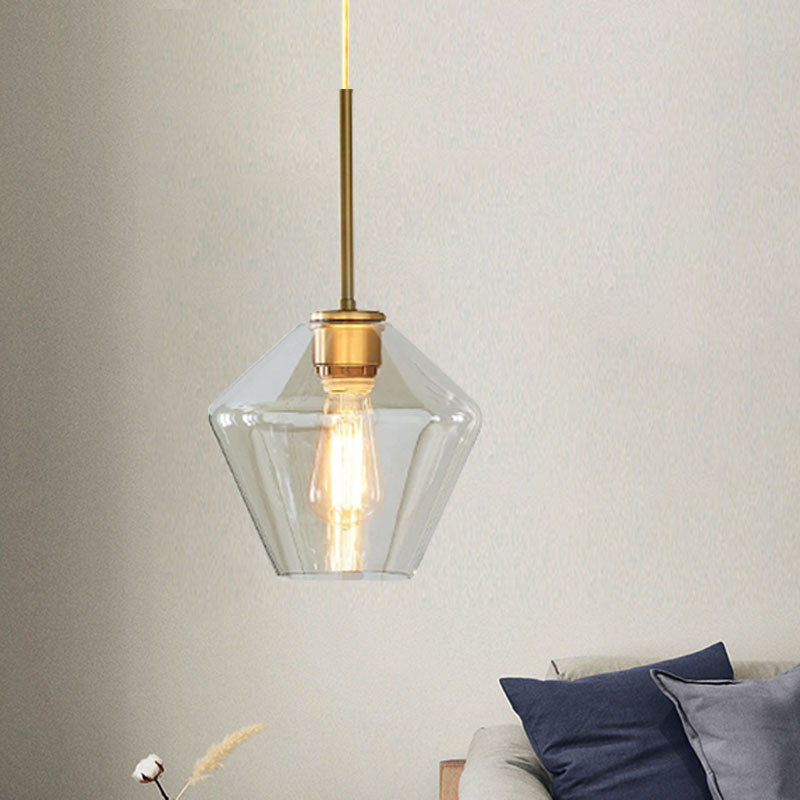 4.5"/9"/12" Wide Glass Shade Hanging Light with Brass Lamp Socket One Light Modern Pendant Light for Office Amber 9" Clearhalo 'Ceiling Lights' 'Glass shade' 'Glass' 'Modern Pendants' 'Modern' 'Pendant Lights' 'Pendants' Lighting' 1127530