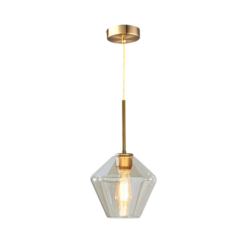 4.5"/9"/12" Wide Glass Shade Hanging Light with Brass Lamp Socket One Light Modern Pendant Light for Office Clearhalo 'Ceiling Lights' 'Glass shade' 'Glass' 'Modern Pendants' 'Modern' 'Pendant Lights' 'Pendants' Lighting' 1127533