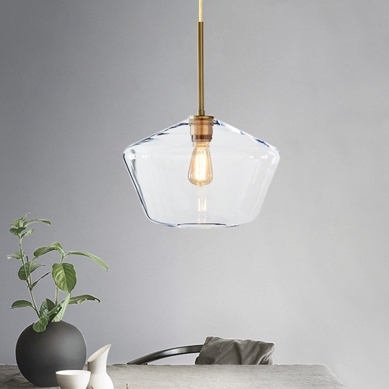 4.5"/9"/12" Wide Glass Shade Hanging Light with Brass Lamp Socket One Light Modern Pendant Light for Office Clearhalo 'Ceiling Lights' 'Glass shade' 'Glass' 'Modern Pendants' 'Modern' 'Pendant Lights' 'Pendants' Lighting' 1127536