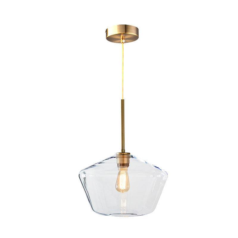 4.5"/9"/12" Wide Glass Shade Hanging Light with Brass Lamp Socket One Light Modern Pendant Light for Office Clearhalo 'Ceiling Lights' 'Glass shade' 'Glass' 'Modern Pendants' 'Modern' 'Pendant Lights' 'Pendants' Lighting' 1127537