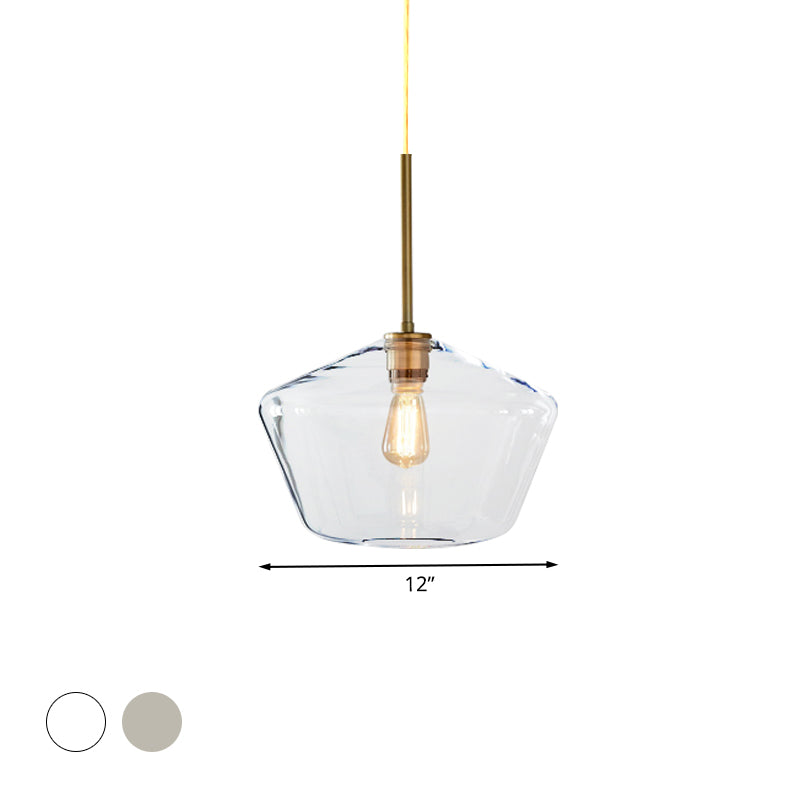 4.5"/9"/12" Wide Glass Shade Hanging Light with Brass Lamp Socket One Light Modern Pendant Light for Office Clearhalo 'Ceiling Lights' 'Glass shade' 'Glass' 'Modern Pendants' 'Modern' 'Pendant Lights' 'Pendants' Lighting' 1127538