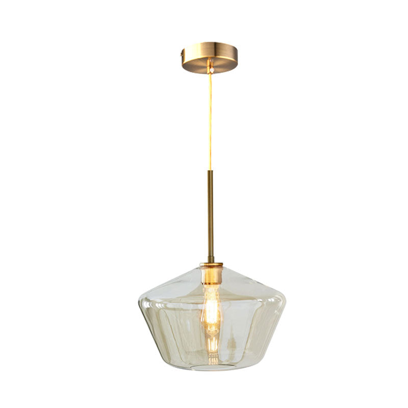 4.5"/9"/12" Wide Glass Shade Hanging Light with Brass Lamp Socket One Light Modern Pendant Light for Office Clearhalo 'Ceiling Lights' 'Glass shade' 'Glass' 'Modern Pendants' 'Modern' 'Pendant Lights' 'Pendants' Lighting' 1127542