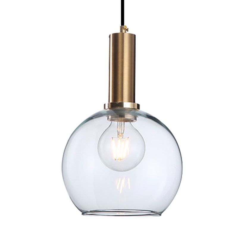 Curved Shade Living Room Pendant Lighting Amber/Clear Glass Simple Style Hanging Light with Brass Lamp Socket Clearhalo 'Ceiling Lights' 'Glass shade' 'Glass' 'Modern Pendants' 'Modern' 'Pendant Lights' 'Pendants' Lighting' 1127568