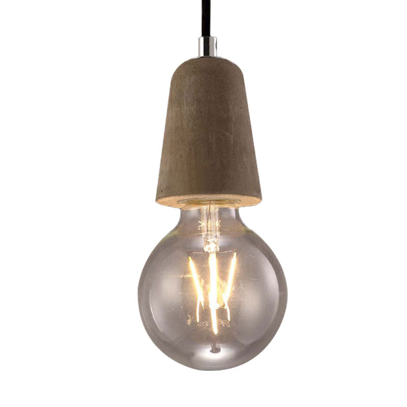 Cement Open Bulb Hanging Lamp 1 Light Minimalist Style Mini Pendant Light for Cafe Restaurant Clearhalo 'Ceiling Lights' 'Modern Pendants' 'Modern' 'Pendant Lights' 'Pendants' Lighting' 1127614