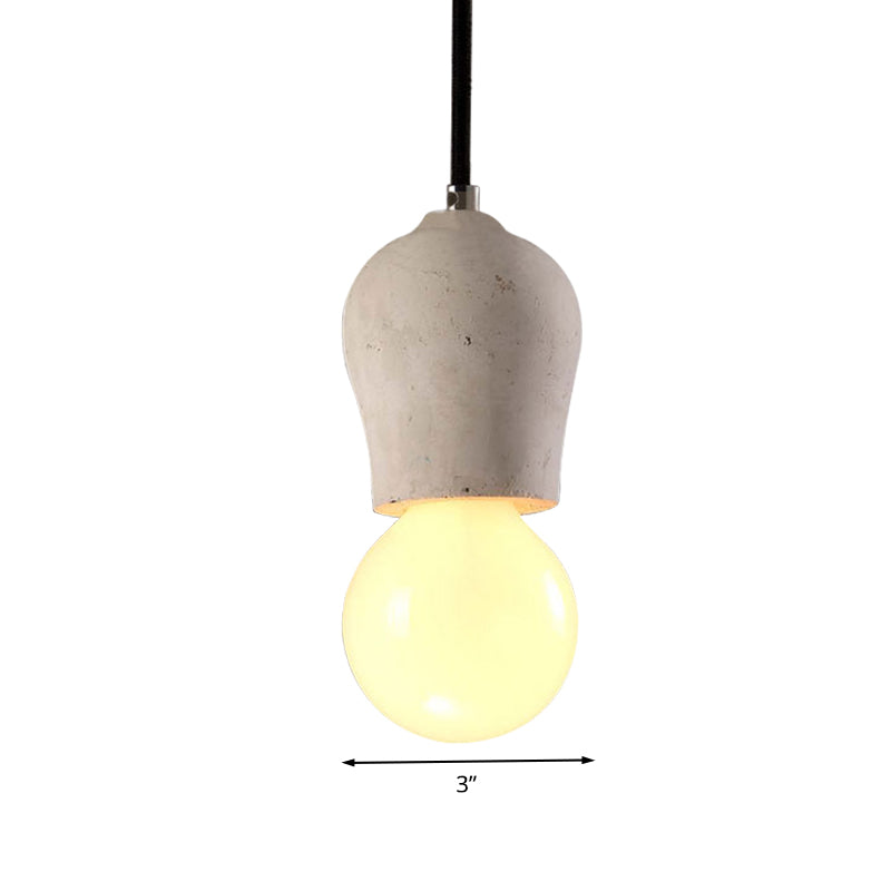 Cement Open Bulb Hanging Lamp 1 Light Minimalist Style Mini Pendant Light for Cafe Restaurant Clearhalo 'Ceiling Lights' 'Modern Pendants' 'Modern' 'Pendant Lights' 'Pendants' Lighting' 1127620