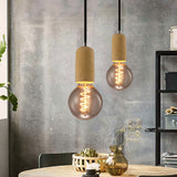 Cement Open Bulb Hanging Lamp 1 Light Minimalist Style Mini Pendant Light for Cafe Restaurant Yellow C Clearhalo 'Ceiling Lights' 'Modern Pendants' 'Modern' 'Pendant Lights' 'Pendants' Lighting' 1127626