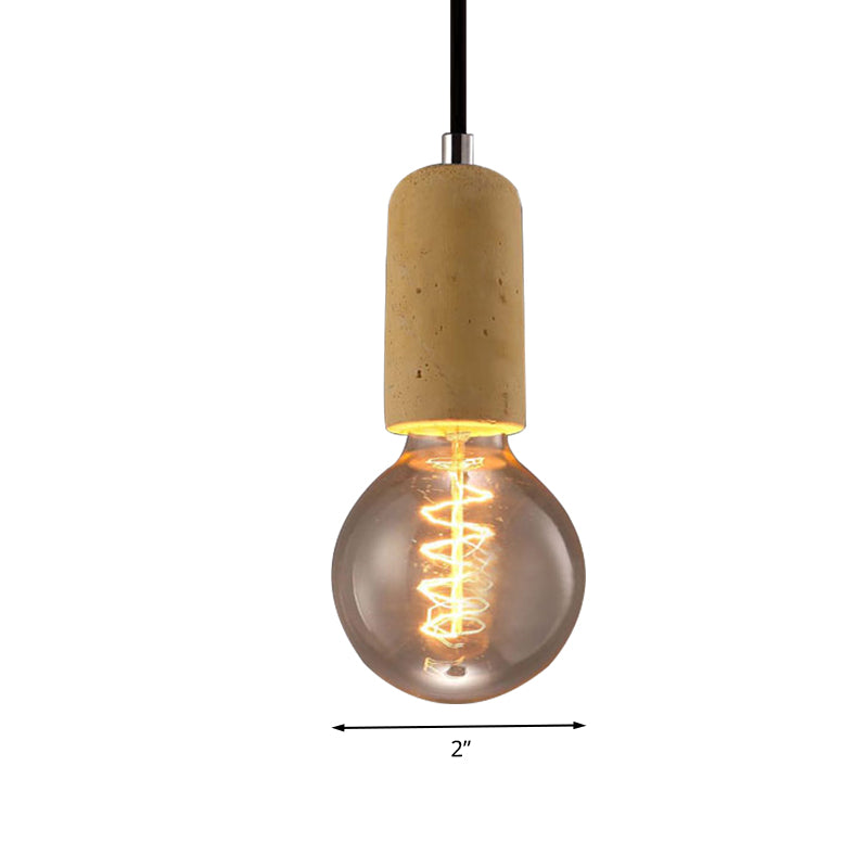 Cement Open Bulb Hanging Lamp 1 Light Minimalist Style Mini Pendant Light for Cafe Restaurant Clearhalo 'Ceiling Lights' 'Modern Pendants' 'Modern' 'Pendant Lights' 'Pendants' Lighting' 1127630